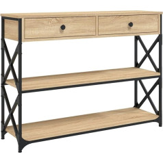 Vidaxl Console Table, Side Table with Lots of Storage Space, Living Room Table with Adjustable Legs, Storage Table, Hallway Table, Sonoma Oak Wood Material