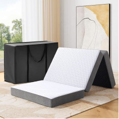 Autsel Folding Mattress 120 x 200 x 7.5 cm 3-Piece Folding Mattress Camping Mattress Guest Bed Floor Mattress Guest Mattress Camp Bed Folding Bed