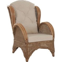 Korb-Outlet Wingback Chair Comfortable and Wide High Back Rattan / TV Chair Living Room / Rattan Furniture (Vintage Brown)