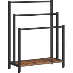 Hoobro Towel Rack, Towel Rail Freestanding for Bathroom, Towel Ladder Standing with 3 Rails for Bath Towels, Clothes, Blankets, Newspapers, Space-Saving, Industrial Style EBF06LB01