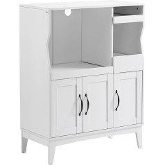 Homcom Kitchen Cabinet Sideboard Kitchen Furniture with Fold-Out Shelf Storage Cabinet Drawer Cabinet for Kitchen Dining Room White 84 x 39 x 109 cm