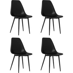 Vidaxl 4 x Dining Room Chairs, Kitchen Chairs, Reclining Chairs, Living Room Chairs, Chair Set, Chairs, Dining Room Chairs, Kitchen Chairs, Black Polypropylene