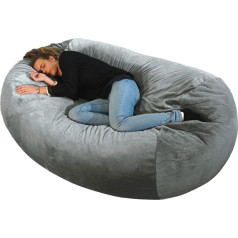 Bananair XXL Bean Bag with Filling for Children and Adults, 160 x 90 x 60 cm, Soft and Comfortable, Machine Washable Cover, Sofa Bean Bag (Grey)