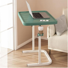 Generisch Adjustable Folding Sofa Bedside Table with Cup Holder, Portable Stowable Laptop Desk for Bed or Couch, Height Adjustable TV Tray for Dining or Working