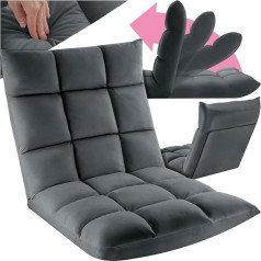 Tectake ® Recliner Chair, XXL Foldable Floor Chair with Reclining Function, Floor Chair with Adjustable Backrest, Can be Used as an Armchair, Seat Cushion, Floor Cushion, Recliner or for Meditation