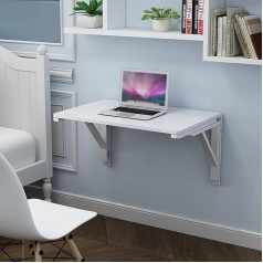 ‎Generisch Strapazierfähiger Klapptisch zur Wandmontage, zusammenklappbar, platzsparend, für Laptop, Computer, Schreibtisch, Heimbüro, 50 x 40 cm (L x B)