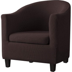 Highdi Pack of 2 Armchair Protectors with Elastic Stretch Cover, Jacquard Club Chair Protective Cover Sofa Cover with High Stretch Armchair for Club Chair Lounge Chair Cocktail Chair (Brown)