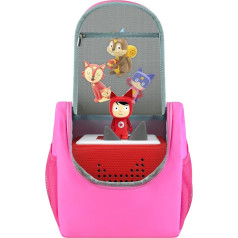 Bag for Toniebox and Hearing Figures, Transport Bag for Tigerbox, Starter Set, Accessories, Storage, Tonie Figure, Tigercard, Pink, pink, cartoonish