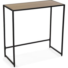 Versa Lasse Narrow Hallway Furniture Modern Console Table Measures 74.5 H x 35 L x 75 W cm MDF Wood and Metal Brown and Black