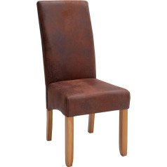 Invicta Interior riess-Ambiente CASA Elegant Chair Vintage Brown Colonial Style Solid Wood Legs Upholstered Chair without Armrests Kitchen Chair Dining Room Chair Living Room Chair