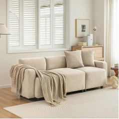 Mqlae Sofa, Couch 67 x 211 cm, Sofa 3-Seater, Corner Sofa with Sleep Function, Living Room Sofa, Sofa with Decorative Cushion, Upholstered Furniture