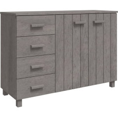 Vidaxl Sideboard with 2 Doors, 4 Drawers, Sideboard, Side Cabinet, Multi-Purpose Cabinet, Standing Cabinet, Light Grey, 113 x 40 x 80 cm, Solid Pine Wood