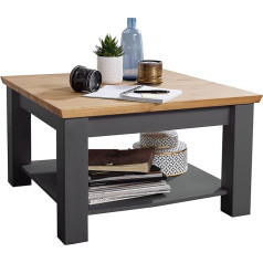 Woodroom Oslo Coffee Table, Side Table, Living Room Table, Wood, Grey, Regular
