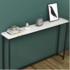 Generisch Console Table Modern Marble Entry Table Narrow Sofa Table Behind Couch Metal Frame for Living Room Entrance Table Sofa Back Shelf Table Console Sofa Table
