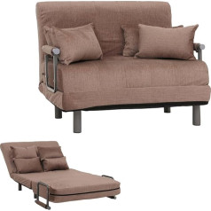 Mendler HWC-K29 Folding Chair Sofa Bed Guest Bed Lying Surface 190 x 100 cm Chenille Fabric (370 g/m²) Brown