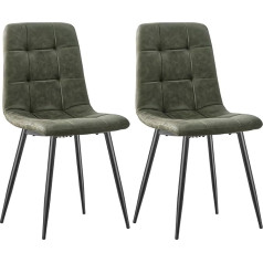 Lewe Dining Room Chairs, Set of 2, Technology Cloth Padded Kitchen Chair, Side Chairs, Living Room Chair with Backrest Metal Legs, Chair for Dining Room, Kitchen and Living Room