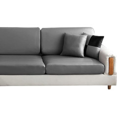 ‎Bestenrose Bestenrose Sofa Seat Cushion Cover Stretch Waterproof Sofa Cover PU Leather Protective Covers Couch Sofa Seat Cover Cushion Covers Cover 1 Piece Protective Cover for Living Room (3-Seater, Grey)
