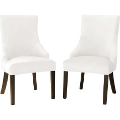 ‎Jhld JHLD Velvet Chair Covers, Stretch Soft Chair Covers, Armchair Cover, Removable, Washable, Cream, Pack of 2