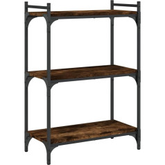 Vidaxl Bookcase, Bookcase with 3 Shelves, Shelf, Standing Shelf with Adjustable Legs, Filing Shelf, Storage Shelf for Living Room, Office, Smoked Oak Wood Material