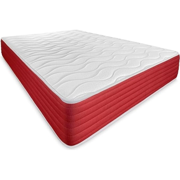 Duérmete Online DUÉRMETE ONLINE Lite Viscoelastic Mattress Reversible Firm and Comfortable Winter Summer White Height 30 cm 135 x 190 cm