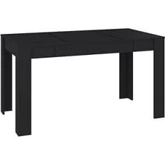 Vidaxl Dining Table Black 140 x 74.5 x 76 cm Wood Material