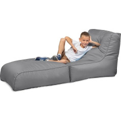 Chilly Pilley ® Bean Bag, Foldable Pouf for Sitting and Lying 2 in 1 - with EPS Filling - Giant Bean Bag - Children & Adults - Outdoor Reclining Cushion Waterproof Seat Cushion - Many Colours, Grey