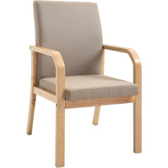 Giznxba Dining Room Chairs Grey, Dining Room Chairs with Armrests Kitchen Chair Wooden Upholstered Chair Dining Room Leisure Modern Living Dining Room Kitchen Chair Made of Fabric With Wooden Legs