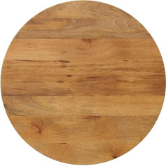 Vidaxl Table Top, Wooden Top for Table, Dining Table, Coffee Table, Replacement Table Top, Round, Solid Wood Top, Diameter 80 x 2.5 cm, Solid Mango Wood