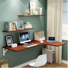 Generisch Klapptisch zur Wandmontage, moderner Stil und 5 Farboptionen, einfache Installation, stabil und langlebig, 50 kg, maximale Traglast, Braun, 70 x 50 x 30 cm