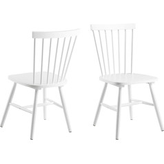 Ac Design Furniture White Lacquer 63658 Susanne, Rubberwood Dining Chair, Set of 2