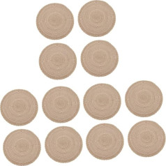 Dechous 3 Sätze Rundes Tischset Platzset Geflochten Tischset Geflochten Er Set Tischset Place Mats Böhmisches Geflochtene Tischsets Cup-pad Wärmedämmmatte Baumwollgarn 4 Stück * 3