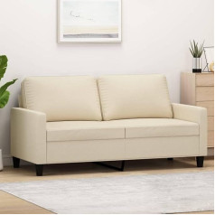 Somanki 359165 2-Seater Sofa Cream 140 cm Fabric, Sofas & Couches, Sofa Living Room, Sofa for Teenager's Room, Relaxing Sofa, Sofa for Bedroom, Upholstered Sofa
