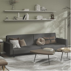 Willood Sofa Bed 2-Seater Dark Grey Velvet Lounge Sofa Lounge Seating Furniture Sofa Bed for Living Room Home Cinema Office Guest Bed with Wooden Frame Sofa Bed Day Bed Couch Sofa with Armrests