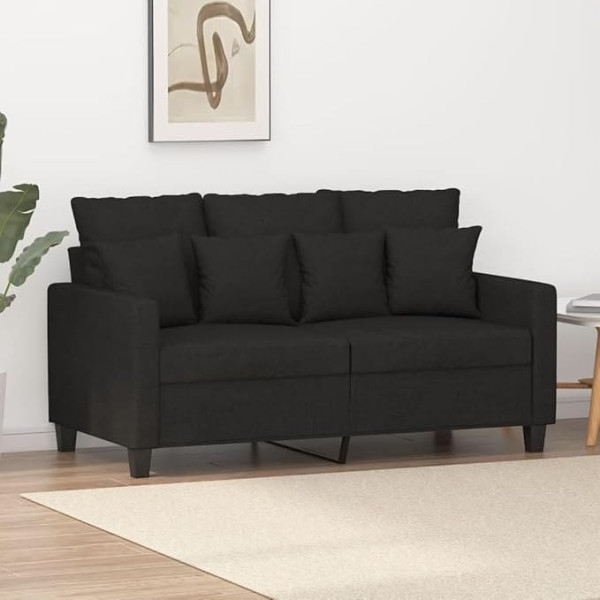 LAPOOH 359263 2-Seater Sofa Black 120 cm Fabric, Sofas & Couches, Sofa Living Room, Sofa for Teenager's Room, Relax Sofa, Sofa for Bedroom, Upholstered Sofa
