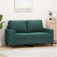 Zeyuan 359191 2-Seater Sofa, Dark Green, 120 cm, Velvet, Lounge Sofa, Sofas & Couches, Relax Sofa, Couch for Living Room, 120 cm