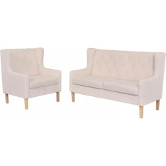 ‎Ciadaz CIADAZ Sofa Set 2-Piece Sofa Bed, Sofa Bed, Couch with Sofa Bed, Sofas & Couches, Relaxing Sofa, Fabric Cream White
