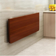 Generisch Foldable Wall Desk for Small Spaces, Space Saving Wooden Wall Mounted Table for Home Office Garage Basement Kitchen Walnut Finish (100 x 40 cm)