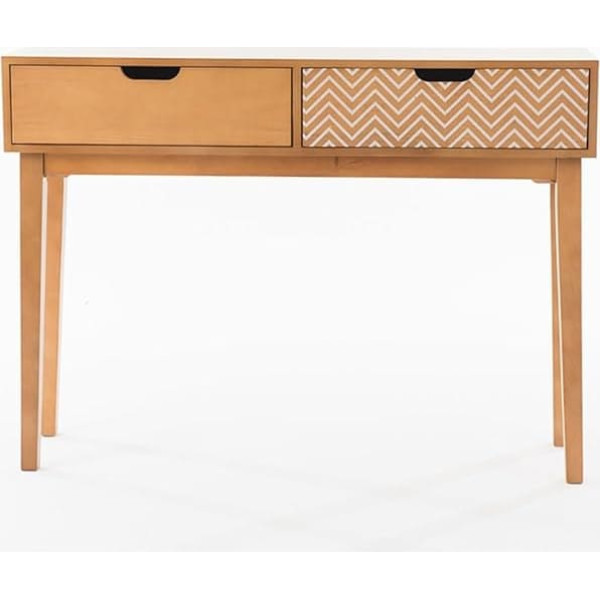 Generisch Rustic Wooden Console Table with 2 Drawers for Living Room Slim Long Sofa Table with Storage Foyer Entrance Table Vintage Charm and Style