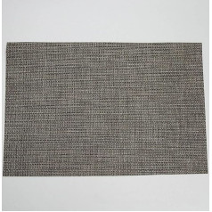 Mesnt Rectangular Placemats, Set of 6 Woven Rectangle Placemats, Kitchen Placemats for Dining Table, 45 x 30 cm, Dark Grey Gold