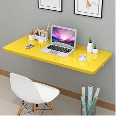 Generisch Strapazierfähiger Tisch zur Wandmontage, für kleine Räume, ideal für Küche, Waschküche oder Restaurant, 100 x 50 cm, Gelb