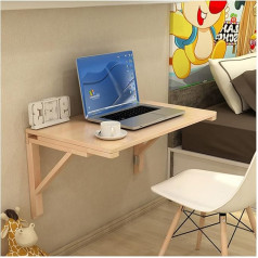 Generisch Wandmontierter, faltbarer, schwebender Schreibtisch, für Waschküche, kleiner Klangraum, Esszimmer, Arbeitszimmer, Holzfarbe, 100 x 50 cm