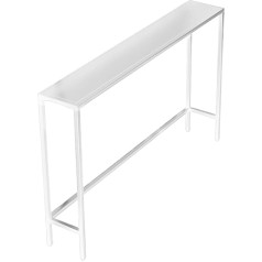 Muyuansu Very Narrow Console Table, Iron Sofa Side Table, Black Wall Side Table, White Hallway Table, Accent Table For Living Room, Bedroom Entrance (Size:150CM,Color:White)