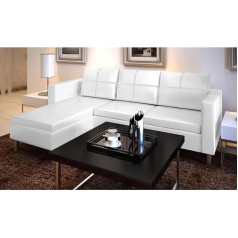 Camerina Modular Sofa 3-Seater Faux Leather White Sofa Design Couch Upholstered Sofa Leather Sofa