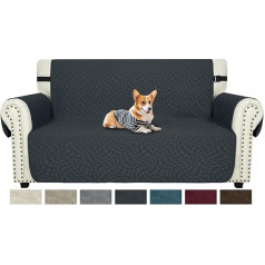 ‎Ystyle Ystyle Sofa Cover 2 Seater, Sofa Cover Non-Slip Couch Cover with Armrests, Couch Cover, Sofa Protection Cat/Dogs, Pet Durable Couch Cover, Anti-Stain Couch Protector, Dark Grey