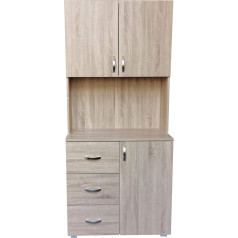 Hti-Line Blanca Kitchen Buffet Kitchen Cupboard Tall Cabinet Sonoma
