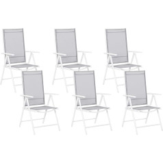 Catania Garden Chairs, Patio Chairs, Balcony Chairs, High-Backed Chairs, Aluminium Grey Set