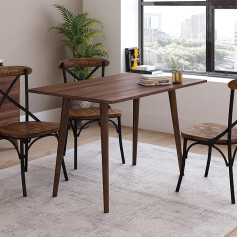 Taylor & Logan Haisley Mid-Century Dark Walnut Contemporary Wood Dining Table, 47-Inch