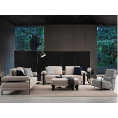 Generisch Sitzgruppe/Sofa Set - Wohnzimmergarnitur 'Heliotrope' 3+3+1, Farbe:Beige, Hocker:mit Hocker