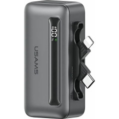Powerbank 4500mah 20w usb-c/ zibens ātrā uzlāde pelēks