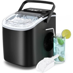 PALINTH Ice Cube Machine, Small, 2 Sizes of Bullet Ice Cube Maker, Self-Cleaning Ice Cube Maker Crushed Ice Cube Maker with Portable Handle, 9 Ice Cubes in 6 Minutes